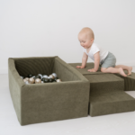 4-in-1 foam ball pit play set corduroy green child climbing