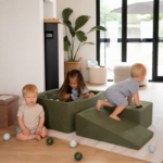 4-in-1 foam ball pit play set corduroy green several kids playing