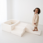 foam ball pit play set bouclé cream playing kid