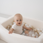 foam ball pit play set bouclé cream ball pit with 200 balls