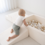 foam ball pit play set bouclé cream climbing skills