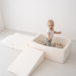 foam ball pit play set bouclé cream full set with child