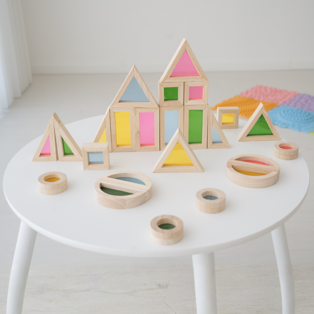 Rainbow wooden window blocks lumisky productshot