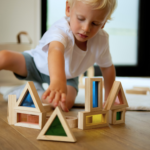 rainbow wooden window blocks lumisky montessori building