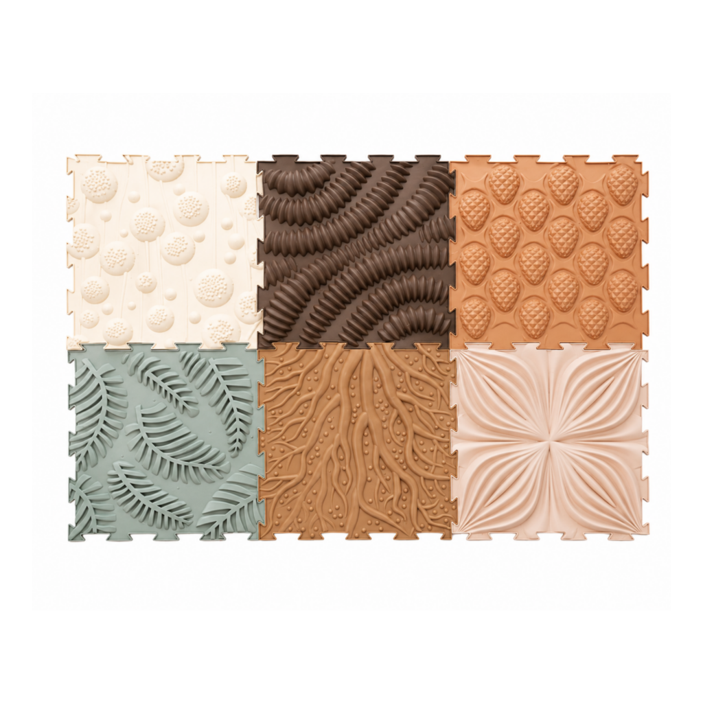 Sense2Play Sensory Path Texture Mats Nature laid out as product shot
