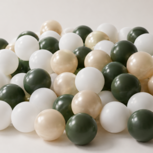 Ball Pit Balls – Set of 100 balls (Pearl, Gold & Green)